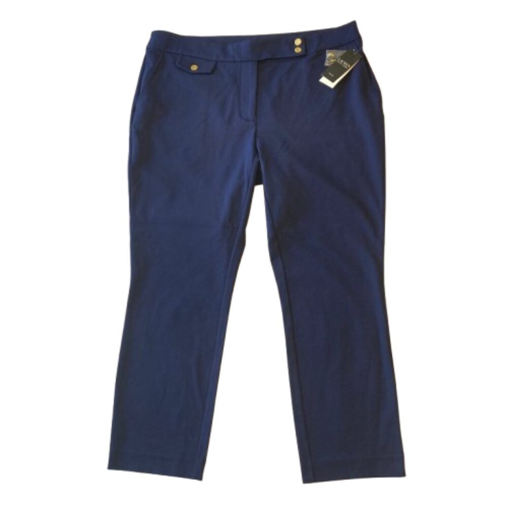 LAUREN Ralph Lauren Ponte Ankle Pants Women's Plus Size 1X Navy NWT